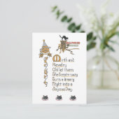 Carte Postale Jacko Lantern Chats Citrouilles Art d'Halloween Vi (Debout devant)