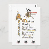 Carte Postale Jacko Lantern Chats Citrouilles Art d'Halloween Vi (Devant / Derrière)