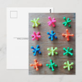 Carte Postale Jacks colorés sur bois (Devant / Derrière)