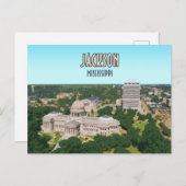 Carte Postale Jackson Mississippi Capitale Centre-ville (Devant / Derrière)