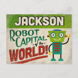 Carte Postale Jackson Mississippi Robot - Vintage drôle