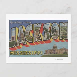 Carte Postale Jackson, Mississippi - Scènes de grandes lettres