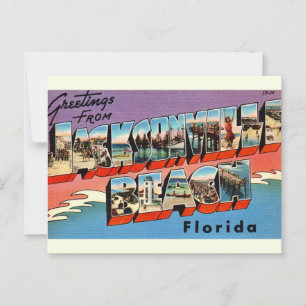 Carte Postale Jacksonville Beach Floride vintage