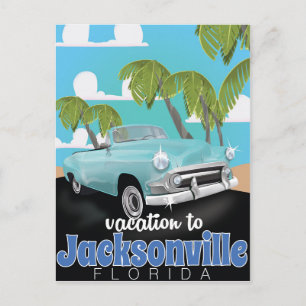 Carte Postale Jacksonville, Floride, affiche de voyage vintage U