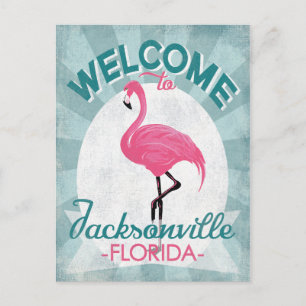 Carte Postale Jacksonville Floride Flamant Rose Rétro