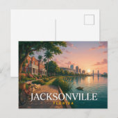 Carte Postale Jacksonville Floride Front de mer de la rivière Vo (Devant / Derrière)