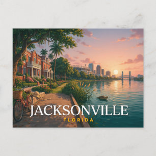 Carte Postale Jacksonville Floride Front de mer de la rivière Vo