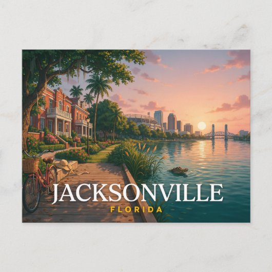 Carte Postale Jacksonville Floride Front de mer de la rivière Vo (Devant)