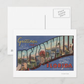 Carte Postale Jacksonville, Floride - Grandes Lettres Scènes 2 (Devant / Derrière)