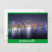 Carte Postale Jacksonville, Floride la nuit (Devant / Derrière)