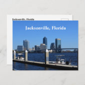 Carte Postale Jacksonville, Floride Riverfront (Devant / Derrière)