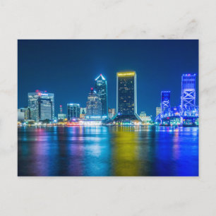 Carte Postale Jacksonville Floride Skyline le long de la rivière