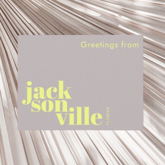 Carte Postale Jacksonville Floride typographique moderne