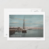 Carte Postale Jacksonville, Floride - Vue du port avec (Devant / Derrière)