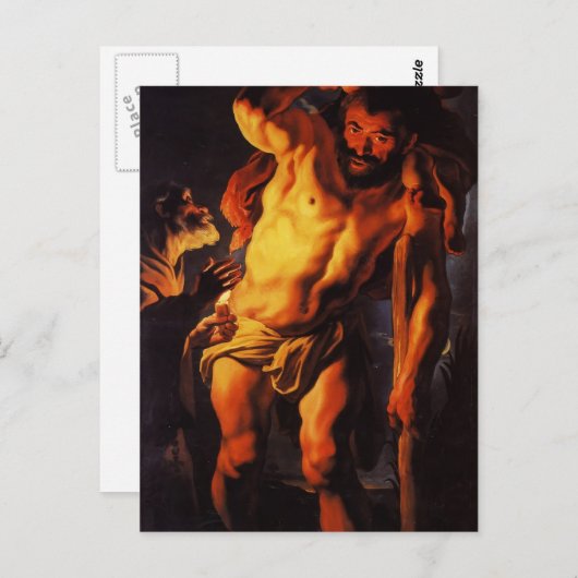 Carte Postale Jacob Jordaens - Saint Christopher portant un enfa (Devant / Derrière)