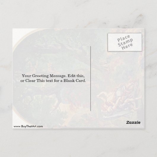 Carte Postale Jacob Lutte Avec Angel Par Eugene Delacroix (Dos)