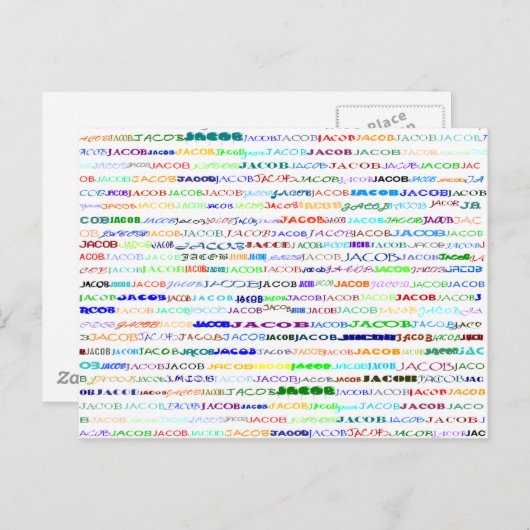 Carte postale Jacob Text Design II (Devant / Derrière)