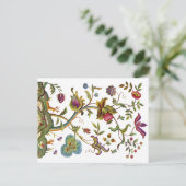 Carte Postale Jacobean Crewel Brodery Arbre de vie (Debout devant)