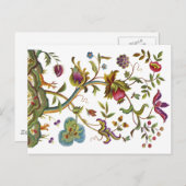 Carte Postale Jacobean Crewel Brodery Arbre de vie (Devant / Derrière)