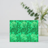 Carte Postale Jacobean Flower Damask, Emerald et Lime Green (Debout devant)