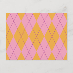 Carte Postale Jacquard Pastel Rose & Orange