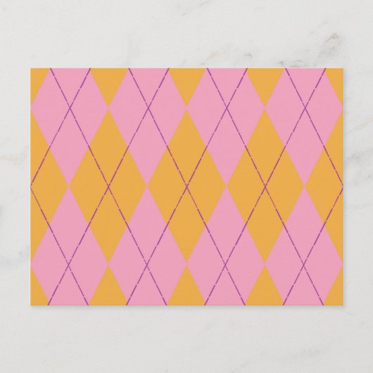 Carte Postale Jacquard Pastel Rose & Orange (Devant)