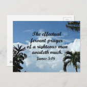 Carte Postale Jacques 5:16 La prière féroce effective de (Devant / Derrière)