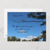 Carte Postale Jacques 5:16 La prière féroce effective de (Devant / Derrière)