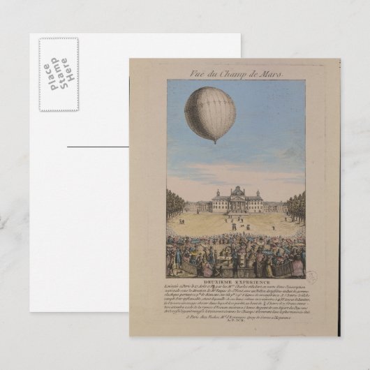 Carte Postale Jacques Alexandre Cesar Charles (Devant / Derrière)