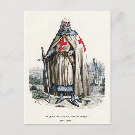 Carte Postale Jacques de Molay - Templier de Chevalier (Devant)