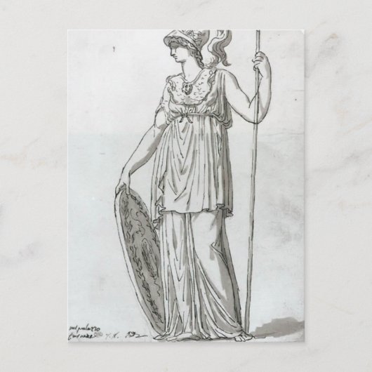 Carte Postale Jacques-Louis David : Minerva (Devant)