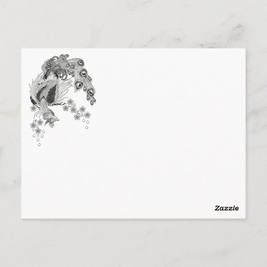 Carte Postale Jade Dragon and Gold Phoenix playing with a pearl (Dos)