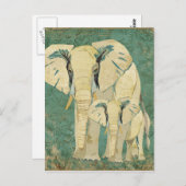Carte postale Jade Eléphants blancs (Devant / Derrière)