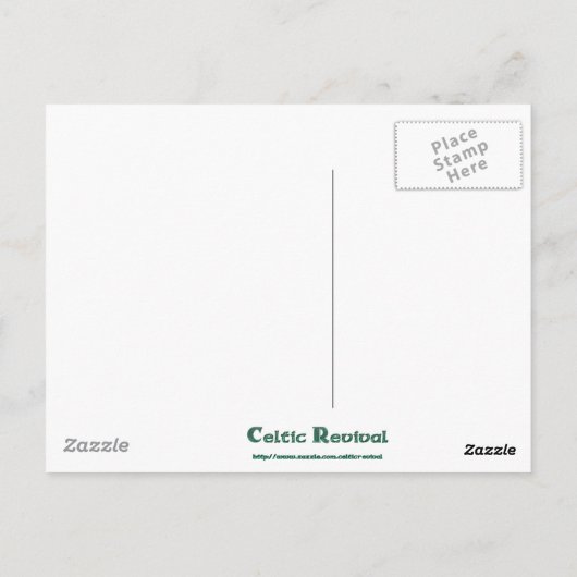 Carte Postale Jade Green Metal Celtic Knot (Dos)