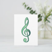 Carte Postale Jade Green Treble Clef (Debout devant)