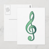 Carte Postale Jade Green Treble Clef (Devant / Derrière)