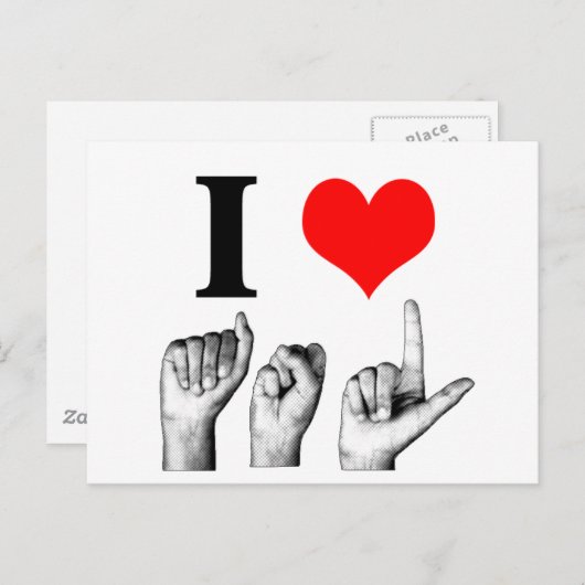 Carte Postale J'adore A-S-L (Devant / Derrière)