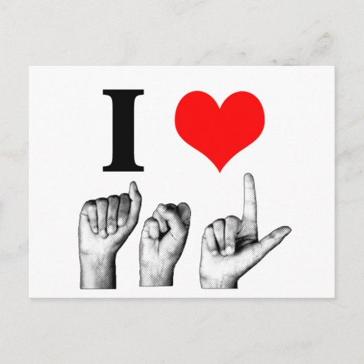 Carte Postale J'adore A-S-L (Devant)