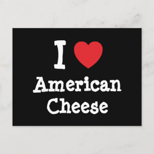 Carte Postale J'adore American Cheese coeur T-shirt