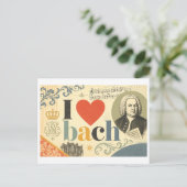 Carte Postale "J'adore Bach" (Debout devant)