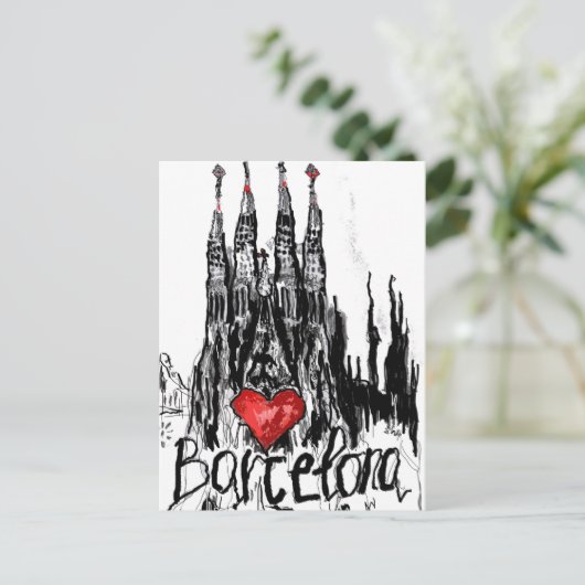 Carte Postale J'adore Barcelone (Debout devant)