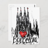 Carte Postale J'adore Barcelone (Devant / Derrière)