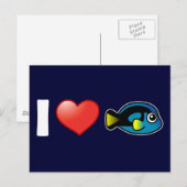 Carte Postale J'adore Blue Tang (Devant / Derrière)