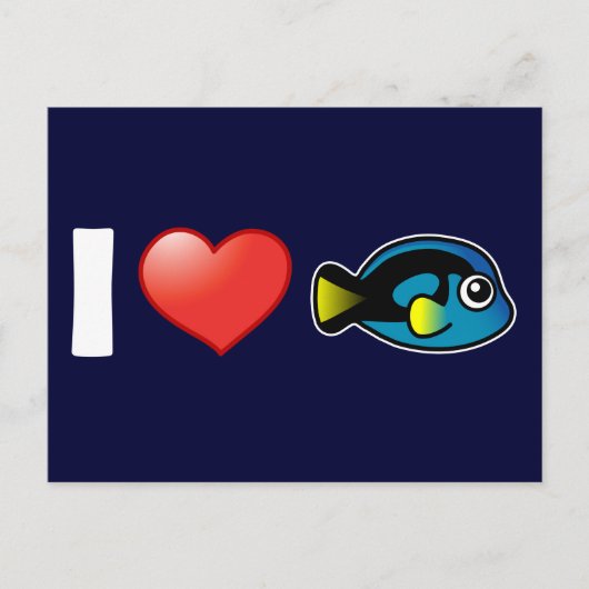 Carte Postale J'adore Blue Tang (Devant)