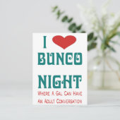 Carte Postale j'adore bunco night (Debout devant)