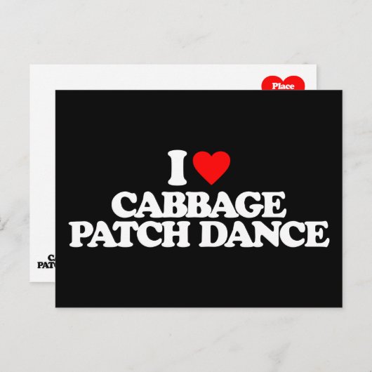 CARTE POSTALE J'ADORE CABBAGE PATCH DANCE (Devant / Derrière)