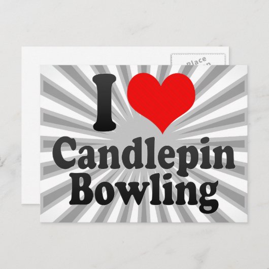 Carte Postale J'adore Candlepin Bowling (Devant / Derrière)