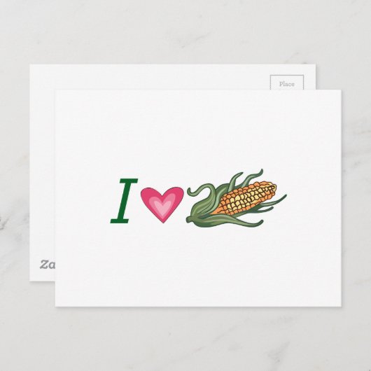 CARTE POSTALE J'ADORE CORN (Devant / Derrière)
