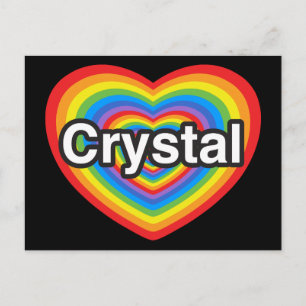 Carte Postale J'adore Crystal. Je t'aime Crystal. Cœur