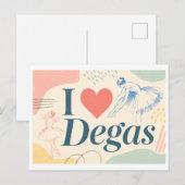 Carte Postale "J'adore Degas" (Devant / Derrière)